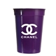 aerial view a purple 12 oz custom smooth stadium cup, image 1 of 3
