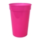 aerial view a neon pink 17 oz smooth stadium cup, full color digital, image 1 of 2