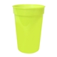 aerial view a neon yellow 17 oz smooth stadium cup, full color digital, image 1 of 2