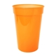 aerial view a neon orange 17 oz smooth stadium cup, full color digital, image 1 of 2