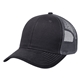 aerial view a black with gray mesh and stitching cotton twill mesh two tone snapback cap, image 1 of 3