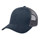 aerial view a navy with grey mesh and stitching cotton twill mesh two tone snapback cap, image 1 of 3