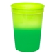 aerial view a yellow to green mood(tm) 12 oz stadium cup, full color digital, image 1 of 2