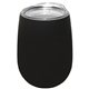 aerial view a black halcyon(r) 12 oz stainless steel wine glass with acrylic lid, image 1 of 2