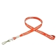 aerial view a orange 1/2 silkscreened flat lanyard w / j hook, image 1 of 2