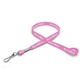 aerial view a light pink 1/2 silkscreened flat lanyard w / j hook, image 1 of 2