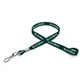 aerial view a forest green 1/2 silkscreened flat lanyard w / j hook, image 1 of 2