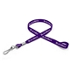 aerial view a purple 1/2 silkscreened flat lanyard w / j hook, image 1 of 2