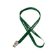aerial view a forest green 1/2 silkscreened flat lanyard w / bulldog clip, image 1 of 2