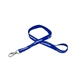 aerial view a royal blue 1/2 silkscreened flat lanyard w / deluxe swivel hook, image 1 of 2