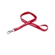 aerial view a red 1/2 silkscreened flat lanyard w / deluxe swivel hook, image 1 of 2