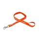 aerial view a orange 1/2 silkscreened flat lanyard w / deluxe swivel hook, image 1 of 2