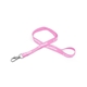 aerial view a light pink 1/2 silkscreened flat lanyard w / deluxe swivel hook, image 1 of 2