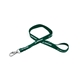 aerial view a forest green 1/2 silkscreened flat lanyard w / deluxe swivel hook, image 1 of 2