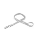 aerial view a light gray 1/2 silkscreened flat lanyard w / deluxe swivel hook, image 1 of 2