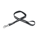 aerial view a dark gray 1/2 silkscreened flat lanyard w / deluxe swivel hook, image 1 of 2