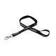 aerial view a black 1/2 silkscreened flat lanyard w / deluxe swivel hook, image 1 of 2
