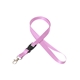 aerial view a light pink 5/8 silkscreened flat lanyard w / detachable buckle, image 1 of 2
