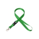 aerial view a kelly green 5/8 silkscreened flat lanyard w / detachable buckle, image 1 of 2