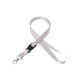 aerial view a light gray 5/8 silkscreened flat lanyard w / detachable buckle, image 1 of 2