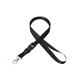 aerial view a black 5/8 silkscreened flat lanyard w / detachable buckle, image 1 of 2