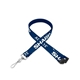 aerial view a navy blue 5/8 flat lanyard w / sew on breakaway, image 1 of 2