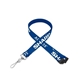 aerial view a royal blue 5/8 flat lanyard w / sew on breakaway, image 1 of 2