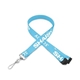 aerial view a baby blue 5/8 flat lanyard w / sew on breakaway, image 1 of 2