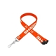 aerial view a orange 5/8 flat lanyard w / sew on breakaway, image 1 of 2