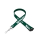 aerial view a forest green 5/8 flat lanyard w / sew on breakaway, image 1 of 2