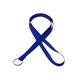 aerial view a royal blue 3/8 silkscreened flat lanyard w / a key ring, image 1 of 2