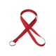 aerial view a red 3/8 silkscreened flat lanyard w / a key ring, image 1 of 2