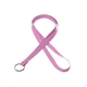 aerial view a light pink 3/8 silkscreened flat lanyard w / a key ring, image 1 of 2