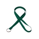 aerial view a forest green 3/8 silkscreened flat lanyard w / a key ring, image 1 of 2