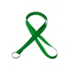aerial view a kelly green 3/8 silkscreened flat lanyard w / a key ring, image 1 of 2