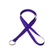 aerial view a purple 3/8 silkscreened flat lanyard w / a key ring, image 1 of 2