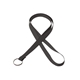 aerial view a dark gray 3/8 silkscreened flat lanyard w / a key ring, image 1 of 2