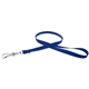 aerial view a royal blue 3/8 silkscreened flat lanyard w / j hook, image 1 of 2