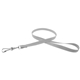 aerial view a light gray 3/8 silkscreened flat lanyard w / j hook, image 1 of 2
