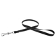 aerial view a black 3/8 silkscreened flat lanyard w / j hook, image 1 of 2