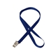 aerial view a royal blue 3/8 silkscreened flat lanyard w / bulldog clip, image 1 of 2