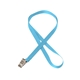 aerial view a baby blue 3/8 silkscreened flat lanyard w / bulldog clip, image 1 of 2