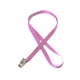 aerial view a light pink 3/8 silkscreened flat lanyard w / bulldog clip, image 1 of 2