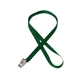 aerial view a forest green 3/8 silkscreened flat lanyard w / bulldog clip, image 1 of 2