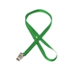 aerial view a kelly green 3/8 silkscreened flat lanyard w / bulldog clip, image 1 of 2