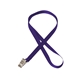 aerial view a purple 3/8 silkscreened flat lanyard w / bulldog clip, image 1 of 2