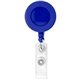 aerial view a solid blue round retractable badge holder, image 1 of 2