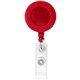 aerial view a solid red round retractable badge holder, image 1 of 2