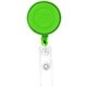 aerial view a translucent green round retractable badge holder, image 1 of 2