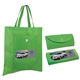 aerial view a green nw fold n go tote bag, full color digital, image 1 of 2